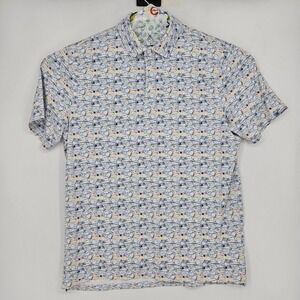 1764 Polo Shirt Mens Extra Large Golf Performance Guitars All Over Print‎ XL